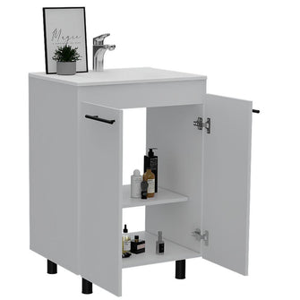 Mueble para Lavamanos Anney, Blanco Nevado, con Dos Puertas Batientes Diseño Moderno    ZF