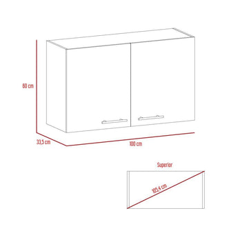 Mueble Aéreo Delhi, Blanco, con Dos Puertas Batientes