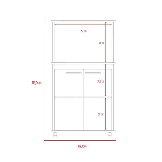 Módulo Microondas Delfi, Blanco, con Dos Puertas Batientes