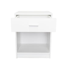 Mesa de Noche Cruella, Blanco, con Un Cajón Deslizable