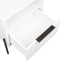 Mesa de Noche Wesley, Blanco Duqueza, Con Un Cajón Deslizable y Entrepaños