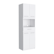 Módulo Microondas Delfi, Blanco, con Cuatro Puertas Abatibles y Amplio Espacio Para Almacenamiento