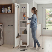 Mueble de Aseo Jalisco, Blanco, Gran Espacio Para Almacenar articulos de Aseo, con Colgadero de Escobas  ZF