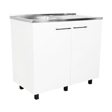 Gabinete Inferior Cantabria, Blanco, con Dos Puertas Abatibles y Mesón Derecho ZF