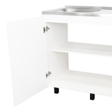 Gabinete Inferior Cantabria, Blanco, con Dos Puertas Abatibles y Mesón Derecho ZF