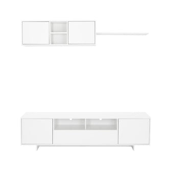 Mesa Para Tv Abni, Blanco, incluye Mueble Superior