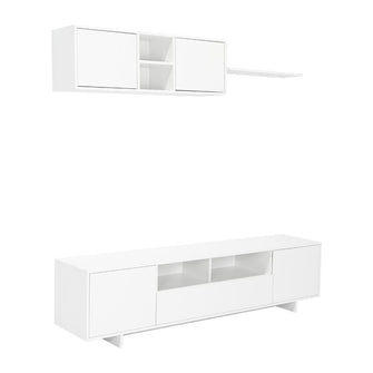 Mesa Para Tv Abni, Blanco, incluye Mueble Superior