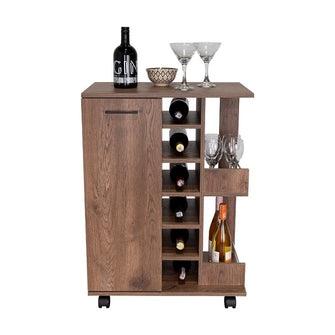 Bar Cart Argus, Nogal, con rodachines