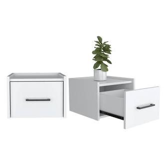 Mesa de Noche Flotante Boa, Blanco, Con Espacio Para Colocar Objetos Decorativos ZF X2