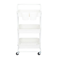 Mueble Auxiliar Multiusos Rolling, Blanco, con Tres niveles y Rodachines Para Su Fácil Desplazamiento