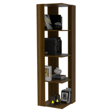 Mueble Esquinero Laurel, Miel, con Cuatro Niveles Para Ubicar Libros y Objetos Decorativos