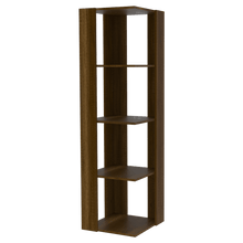 Mueble Esquinero Laurel, Miel, con Cuatro Niveles Para Ubicar Libros y Objetos Decorativos