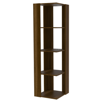 Mueble Esquinero Laurel, Miel, con Cuatro Niveles Para Ubicar Libros y Objetos Decorativos