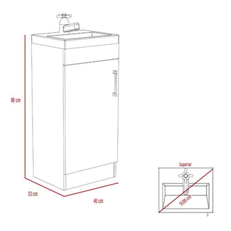 Mueble para Lavamanos Oporto, Chocolate, con Una Puerta Abatible