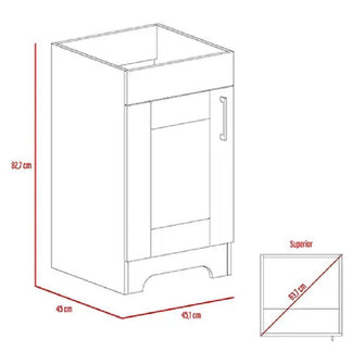 Mueble para Lavamanos Apolis, Chocolate, con Amplio Espacio Interior Para Almacenar Múltiples Productos