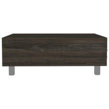 Mesa de Centro Albar, Grafito, con Cajón Interno y Patas Metálicas  ZF