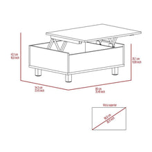 Mesa de Centro Albar, Grafito, con Cajón Interno y Patas Metálicas  ZF