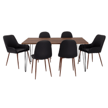 Combo Comedor Vimeno, Cobre, Wengue y Café Claro, Incluye Comedor y 6 Sillas