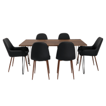 Combo Comedor Vimeno, Cobre, Wengue y Café Claro, Incluye Comedor y 6 Sillas