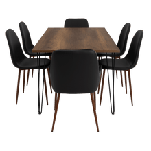 Combo Comedor Vimeno, Cobre, Wengue y Café Claro, Incluye Comedor y 6 Sillas