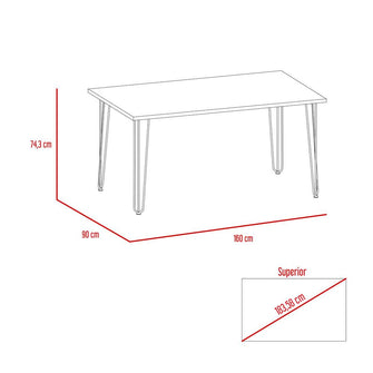 Combo Comedor Vimeno, Cobre, Chocolate y Café Claro, Incluye Comedor y 6 Sillas