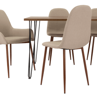 Combo Comedor Vimeno, Cobre, Café Claro y Chocolate, Incluye Comedor y 6 Sillas
