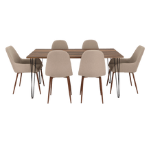 Combo Comedor Vimeno, Cobre, Café Claro y Chocolate, Incluye Comedor y 6 Sillas