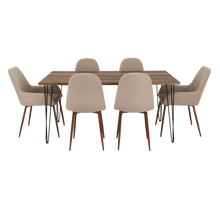 Combo Comedor Vimeno, Cobre, Café Claro y Chocolate, Incluye Comedor y 6 Sillas
