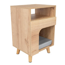 Mesa de Noche Yersi, Café Claro, con espacio para tu mascota X2