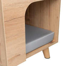 Mesa de Noche Yersi, Café Claro, con espacio para tu mascota