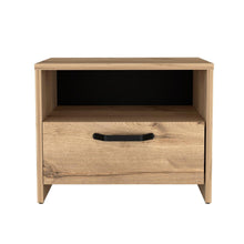 Mesa de Noche Oliveri, Café Claro, con un cajón