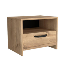 Mesa de Noche Oliveri, Café Claro, con un cajón