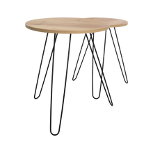 Mesa Auxiliar Zumba, Café Claro, con Patas Metálicas Ideal Para Ubicar Objetos Decorativos