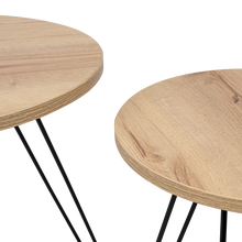 Mesa Auxiliar Zumba, Café Claro, con Patas Metálicas Ideal Para Ubicar Objetos Decorativos