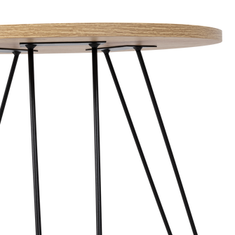 Mesa Auxiliar Zumba, Café Claro, con Patas Metálicas Ideal Para Ubicar Objetos Decorativos