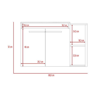 Mueble para Lavamanos Anney, Café Claro, con Dos Puertas y Dos Entrepaños 80