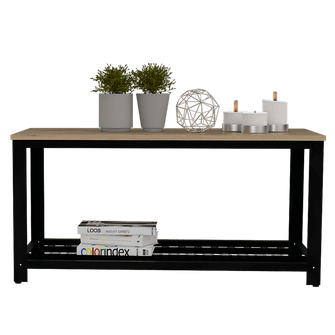 Mueble Multiusos Dusty, Café Claro, con Estructura Metálica Negra