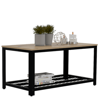 Mueble Multiusos Dusty, Café Claro, con Estructura Metálica Negra