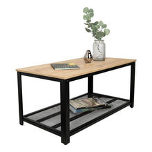 Mesa de Centro Dusty, Café Claro, con Estructura Metálica Negra