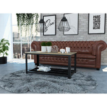 Mesa de Centro Dusty, Café Claro, con Estructura Metálica Negra