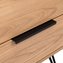 Mesa de Noche Ali, Fresno Europeo y Wengue, con Dos Cajoneras ZF