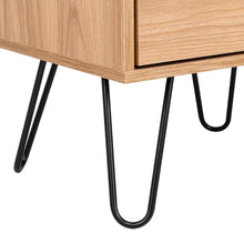 Mesa de Noche Ali, Fresno Europeo y Wengue, con Dos Cajoneras ZF