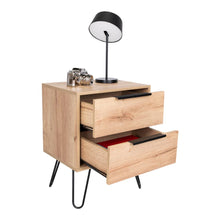 Mesa de Noche Ali 2, Café Claro, con Dos Cajoneras ZF