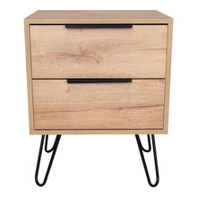 Mesa de Noche Ali 2, Café Claro, con Dos Cajoneras ZF