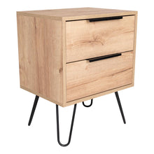 Mesa de Noche Ali 2, Café Claro, con Dos Cajoneras ZF