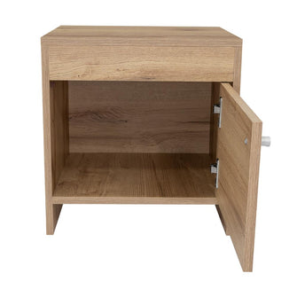 Mesa de Noche Tutto, Café Claro, con Cajón Para Guardar Objetos Ideal Para Espacios Reducidos X2