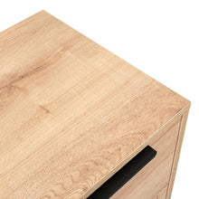 Mesa de Noche Wesley, Café Claro y Blanco, con Dos Cajones