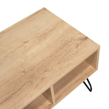 Mesa de Centro Lara, Café claro, con Amplio Espacio y Patas de Acero