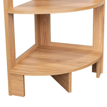 Mesa Auxiliar Esquinera Athos, Fresno Europeo, con tres entrepaños para decorar