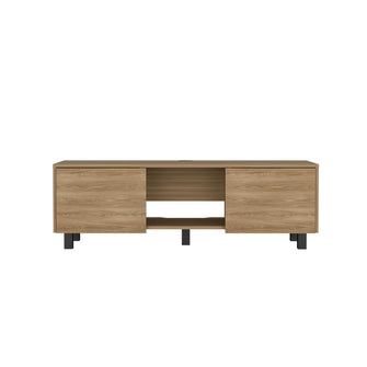 Mesa Para Tv Lazio, Fresno Europeo, Para Televisor Hasta 50 Pulgadas Con dos Puertas
